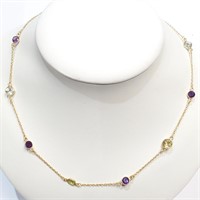 18"  GP .925 Silver & Gemstone Necklace