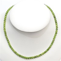 British Colombia 16" Jade Necklace - Silver Clasp