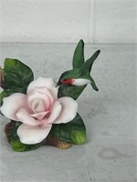 Y.H. 1997 Porcelain China Rose and Hummingbird