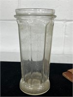 VINTAGE BALL RIBBED Clear Glass JAR PANELS 6" Tall