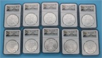 TEN 2012 SILVER EAGLES WITH WALKING LIBERTY ON