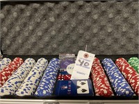 Poker Chips, Cards, Dice w/ Case