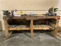 Tool Bench with Dewalt Miter Saw and Air Tools