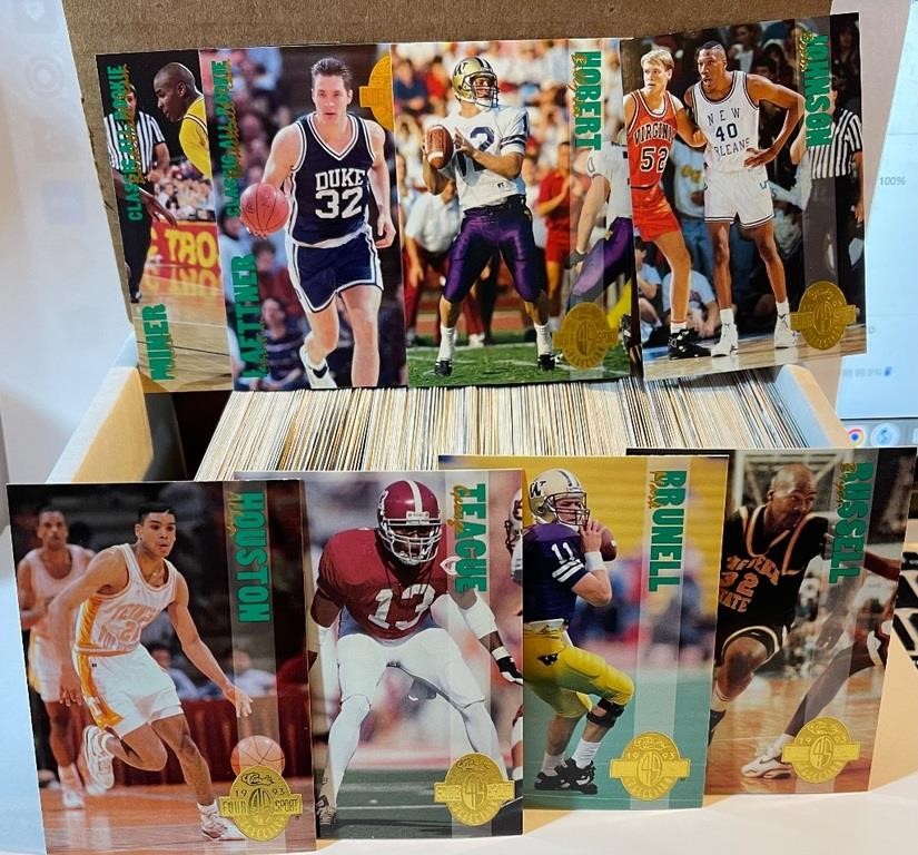LOT OF 400-1993 CLASSIC 4 SPORT TRADING CARDS