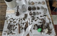 Huge lot antique locks keys railroad more