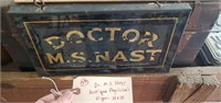 Dr Nast physician sign reverse painted 19x10