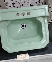 Antique jadite green porcelain sink architectural