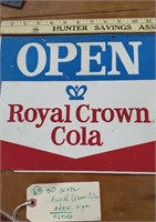 Old 2 sided Royal Crown RC Cola open closed sign
