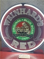 22" Weinhard's Red Ale Boars Head motion neon sign