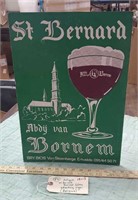 Antique Bornem St Bernard Belgium beer sign18x13