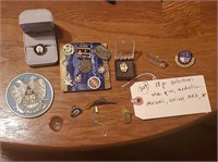 18pc old masonic union NRA pins medallon etc