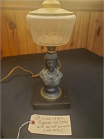 ca 1870s antique figural oil lamp electrified