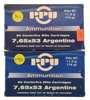 Lot #2553 - 2 Boxes of PPU 7,65 x 53 Argentine