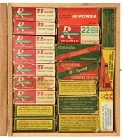 Lot #2572 - 19 Boxes Misc .22 Ammo in a Cigar