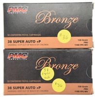 Lot #2662 - 100 Rds of PMC Bronze .38 Super