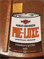 Harley Davidson Pre Luxe oil can porcelain sign