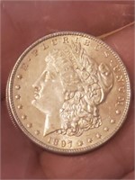 1897 P Morgan US silver dollar UNC or AU condition