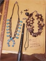 8pc jewelry sterling turquoise native jasper? etc