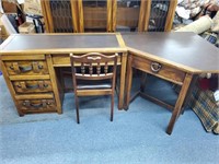 Vintage corner desk and chair flaws