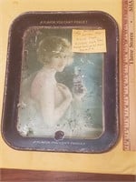 13x10.5 1920s pressed steel Nugrape soda tray sign