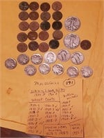 34 US coins 1920s 1930s 5 are silver
