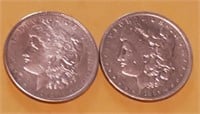 2 higher grade Morgan silver dollars 1921 1889