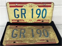 Matching vintage 1976 Illinois license plates