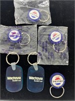 Vintage Pepsi keychains & Wachovia