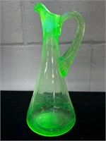 Vintage uranium vaseline glass cruet