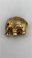 Gold Tone Elephant Spring Loaded Hinged Pendant