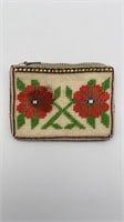 Vintage Beaded Floral Coin Purse