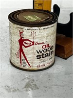 New old stock red devil oil wood stain