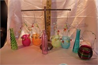 LOT OF HANGING VOTIVE CANDLE HOLDERS/VASES