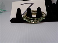 Four Bracelets W/ Green Stones