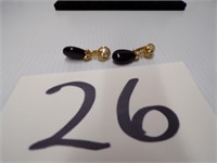 Black Onyx and Faux Pearl Earrings