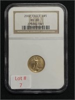 2002 Gold Eagle $5 Coin (Graded MS69)