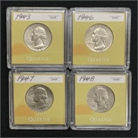 4 Washington Silver Quarters (43,46,47,48)