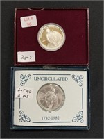 2 Uncirculated Silver Half Dollars (1982)