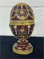 Bejeweled Imperial Red Musical Jewelry Egg