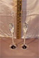 NEW SILVERPLATED "HEARTS" CHAMPAGNE FLUTES