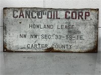 Canco Oil Corp Howland metal advertisement carter