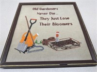 Old Gardeners Framed Cross Stitch
