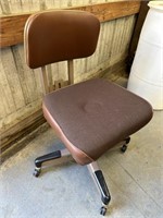 Vintage Rolling Metal Frame Office Chair
