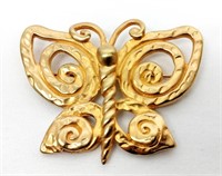 Vintage Goldtone Butterfly Brooch