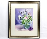 Flowers in Vase - Watercolor on Paper