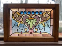 Antique Bejeweled Stained Glass Window