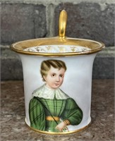 Early Hand Painted Childs Porcelain Cup