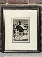 George Jo Mess Indiana Winter Etching