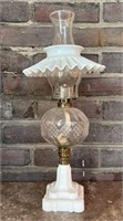 Victorian Milk Glass Oil Lamp
