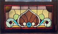 Excellent Jeweled Stained Glass Transom Window